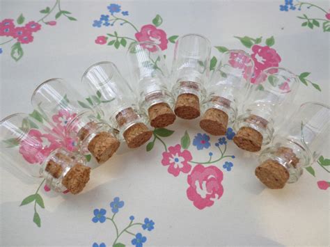 20 Mini Glass Bottles With Corks 12x 23mm Etsy