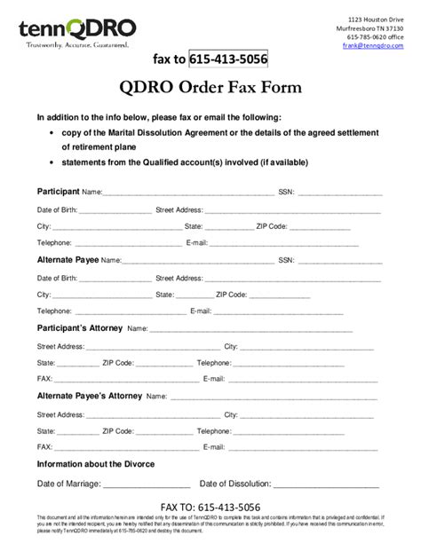 Fillable Online Qdro Order Fax Form Plan One Fax Email Print Pdffiller