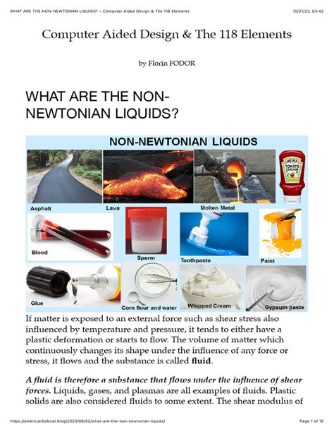 What Are The Non Newtonian Liquids Computer Aided Design And The 118 Elements Pdf