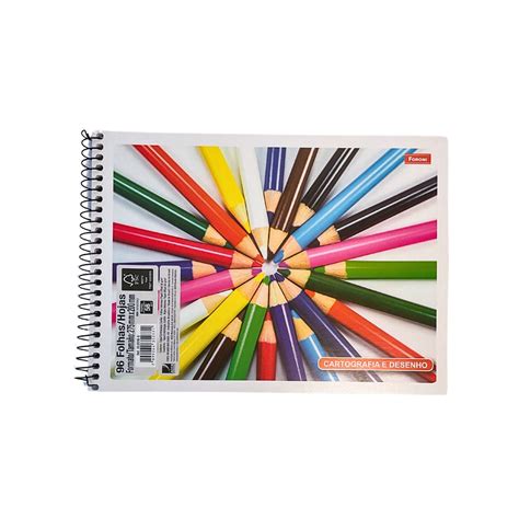Caderno De Desenho 96 Folhas - Caderno de Desenho e Cartografia - 96 Folhas | Shopee Brasil