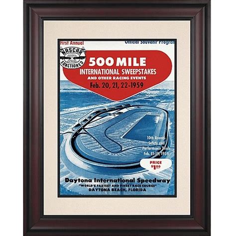 Framed 10 1/2″ X 14″ Inaugural 1959 Daytona 500 Program Print | Skynte