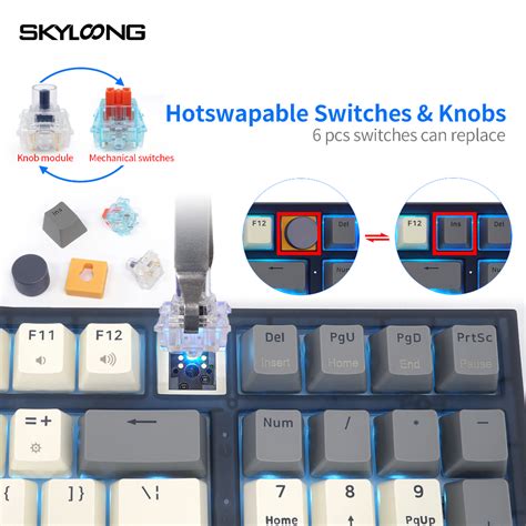 คยไทย Skyloong GK980 keyboard gaming keyboard hot swap 98 Keyboard knob RGB Gaming keyboard