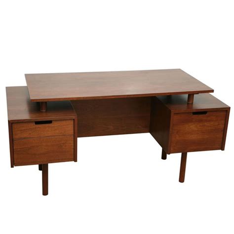 Mid Century Modern Milo Baughman Floating Wood Desk From A Unique