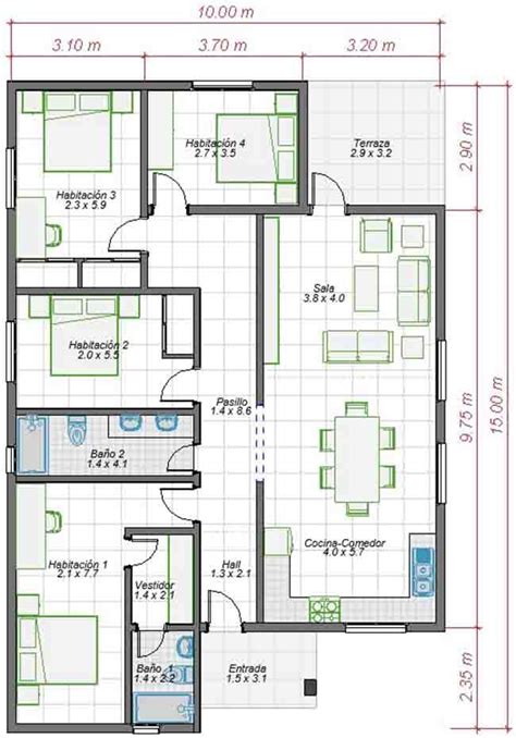 Planos De Casas De X Con Medidas Decide Tu Casa Bungalow Style