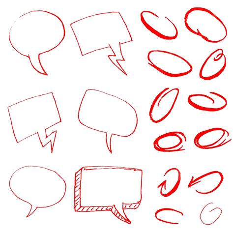 Comic Speech Bubbles Vector Art Png Set Of Hand Drawn Comic Style