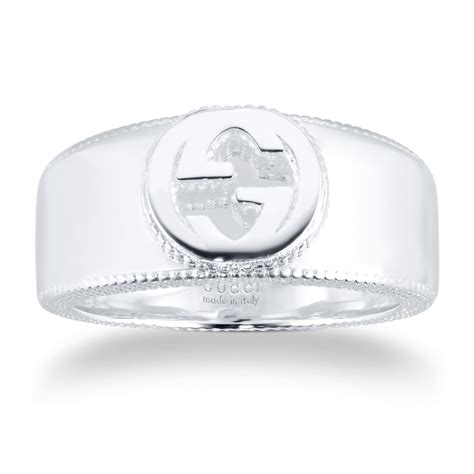 Gucci Interlocking G Ring In Silver Ybc479228001 Mappin And Webb