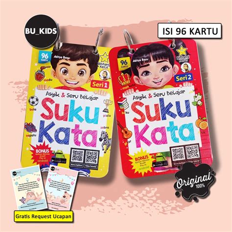 Jual Flashcard Suku Kata Flash Card Anak Asyik Seru Belajar Suku