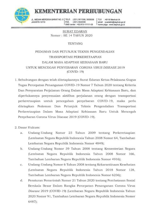 PDF SURAT EDARAN Nomor SE 14 TAHUN 2020 TENTANG 14 2020 06 09