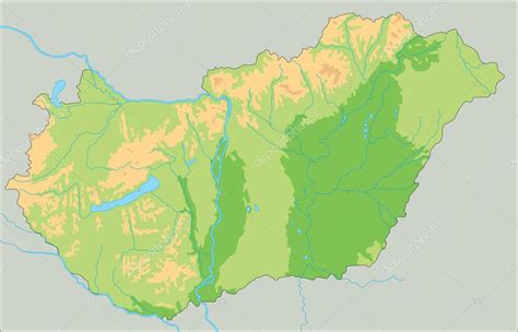 Mapa F Sico De Hungr A Alto Detallado 2024