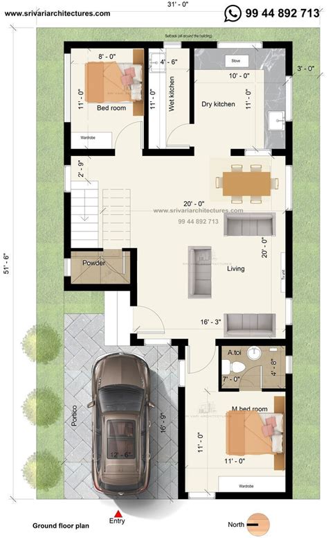 31 X 51 West Facing Floor Plan Artofit