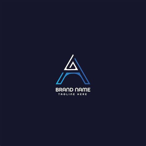 Un Logotipo De Letra Con Un Triángulo Azul Vector Premium