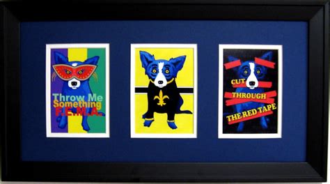 Framed George Rodrigue Blue Dog Throw Me Something Etsy