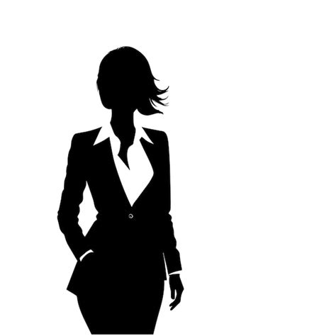 Silhouette De Femme D Affaires Vecteur Premium