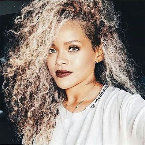 Rihanna Curly Blonde Hair