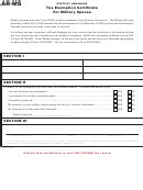 Fillable Form Ar Ms Tax Exemption Certificate For Military Spouse