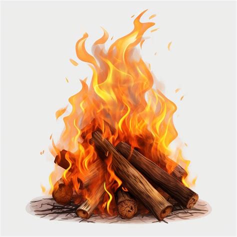 Premium Photo Illustration Of Bonfire With Flame Isolated On