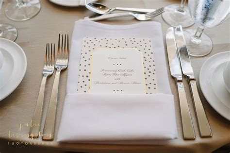 Detailed menus at each guests' place setting