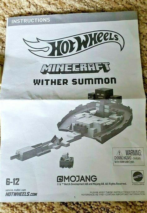 Rare Minecraft Hot Wheels Wither Summon Playset Ftf