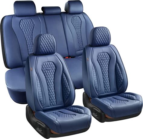 Coverado Leather Seat Covers Full Set 5 Seats Universal Seat Covers For Cars Waterproof Luxury