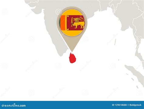 Sri Lanka Op Wereldkaart Vector Illustratie Illustration Of Land