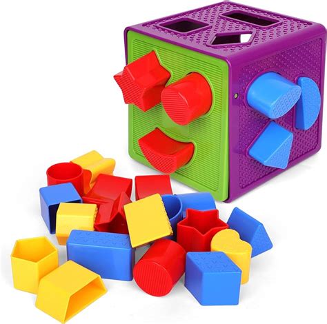 Playkidiz Shape Sorter Toy Toddler And Baby Stem Sorting And Matching