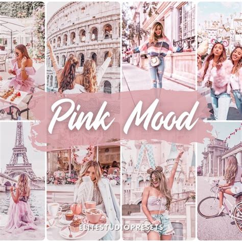 10 Mobile Desktop Lightroom Presets Pink Mood Mobile Presets Etsy