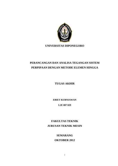 PDF UNIVERSITAS DIPONEGORO PERANCANGAN DAN ANALISA Eprints Undip Ac