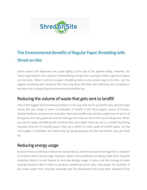 Ppt The Environmental Benefits Of Regular Paper Shredding With Shred