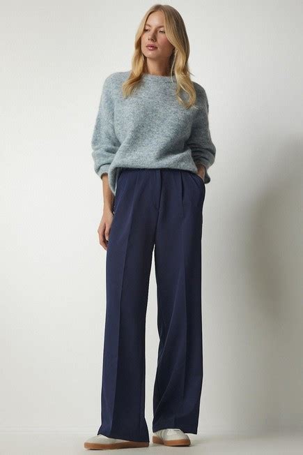 Happiness Istanbul Navy Palazzo Pants With Pocket Azadea Uae