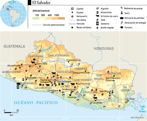 O Mapa Detalhado De El Salvador Regiões Ou Estados E