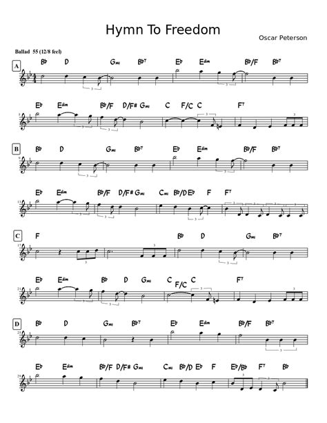 Hymn To Freedom Sheet Music For Vocals Solo