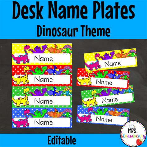 Dinosaur Desk Name Tags Printables