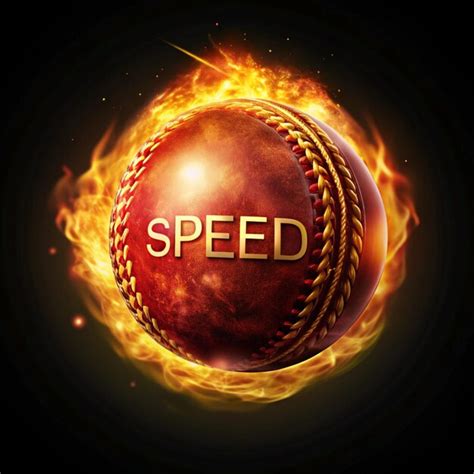 Realistic Flying Cricket Ball In Fire Premium AI Generated Image