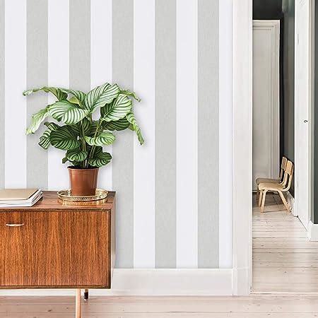 Guvana X Silver Gray And White Stripe Wallpaper Peel And Stick