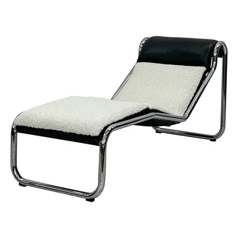 Post Modern Tubular Chrome Lounge Chair Chaise Lounge Ca 1970s For