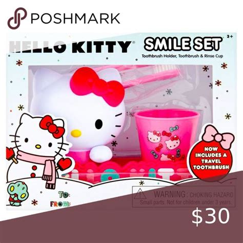 Hello Kitty Toothbrush, Toothbrush Holder, Rinse Cup Gift Set, 3pcs | Hello kitty, Kitty, Hello ...