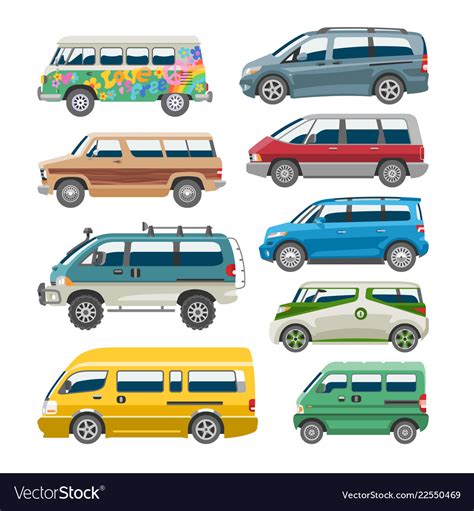 Minivan car van auto vehicle family minibus Vector Image