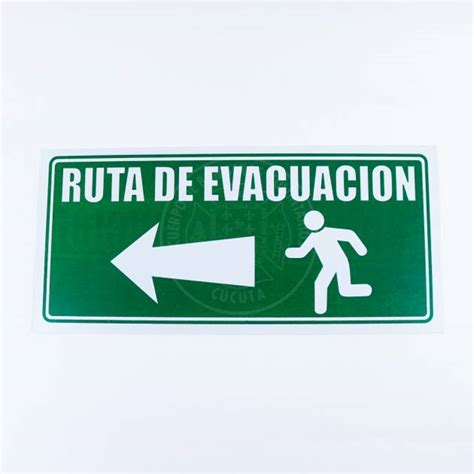 SEÑAL RUTA DE EVACUACION IZQUIERDA 30 15 Cuerpo de Bomberos