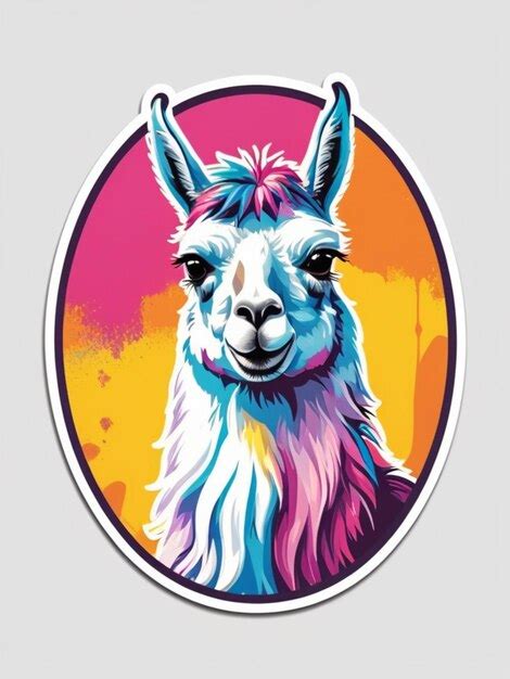 Premium Photo Lama Tshirt Design Sticker