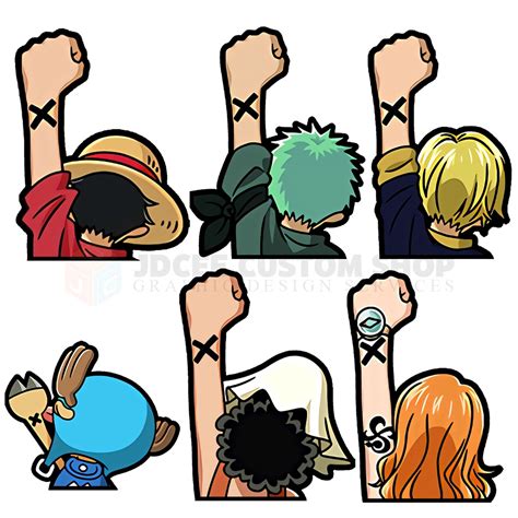 SET AQUAFLASK PEEKER STICKERS One Piece Luffy Sanji Zoro Nami