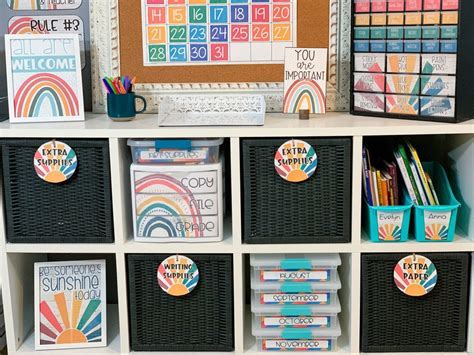 Retro Rainbow Classroom Decor Bundle Etsy