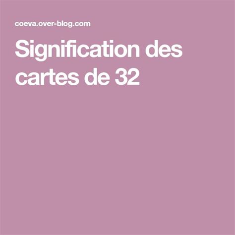 Signification Des Cartes De Mon Grimoire Signification