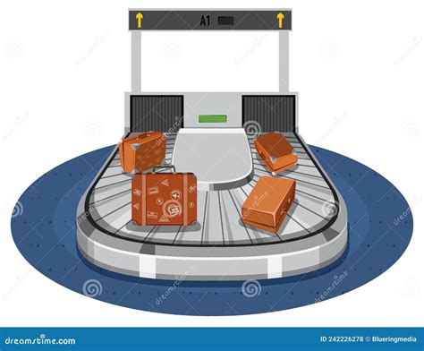 Conveyor Belt Airport with Baggages Stock Vector - Illustration of ...