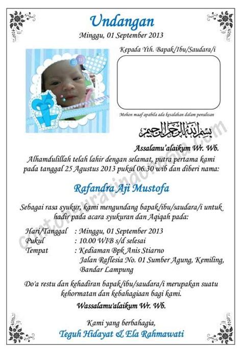 √ 20 Format Undangan Aqiqah Yang Bisa Di Edit Format Word Onpos