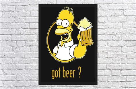 Quadro Homer Simpsons Bar Churrasco Moldura G Elo