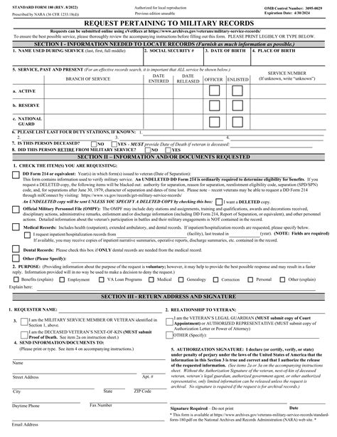 Sf Request Pertaining To Military Records Forms Docs