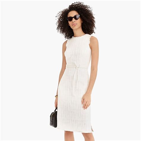 J Crew Belted Sheath Dress In Textured Tweed Sheath Dress Dresses