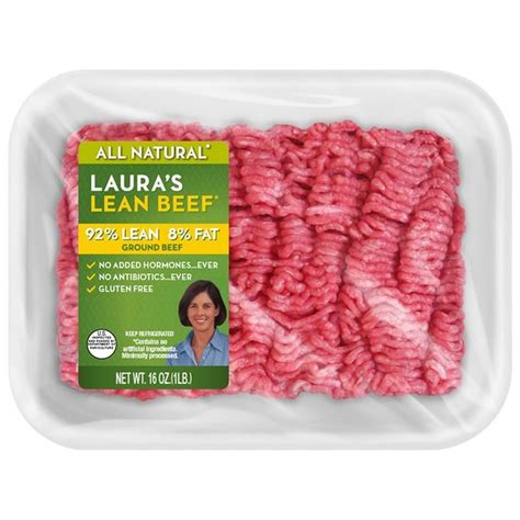 Lauras Lean All Natural 92 Leanground Beef 16 Oz Instacart