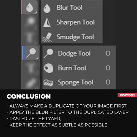 Using Blur Sharpen Smudge Dodge And Burn Tools In Photopea Edits 101