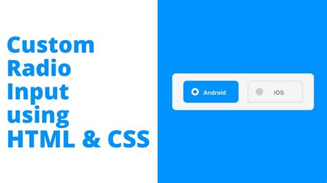 Create Custom Animated Radio Input Using Html Css